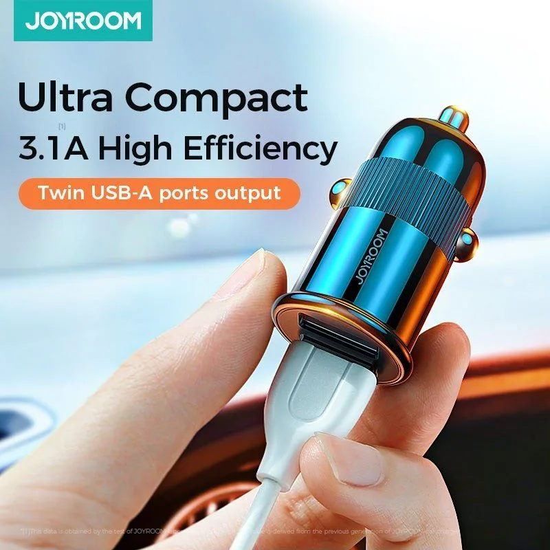 Joyroom Dual USB-A Car Charger- 3.1A - White