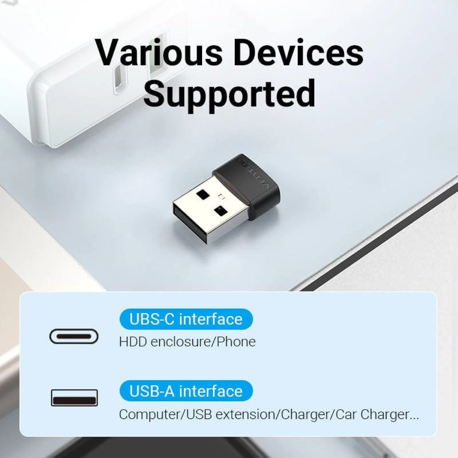Vention USB-A 2.0 Male to USB-C Female Adapter - CDWB0
