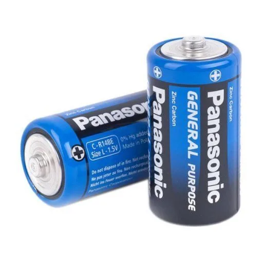 Panasonic C2 Batteries 1.5V Zinc Carbon / 2-Packs