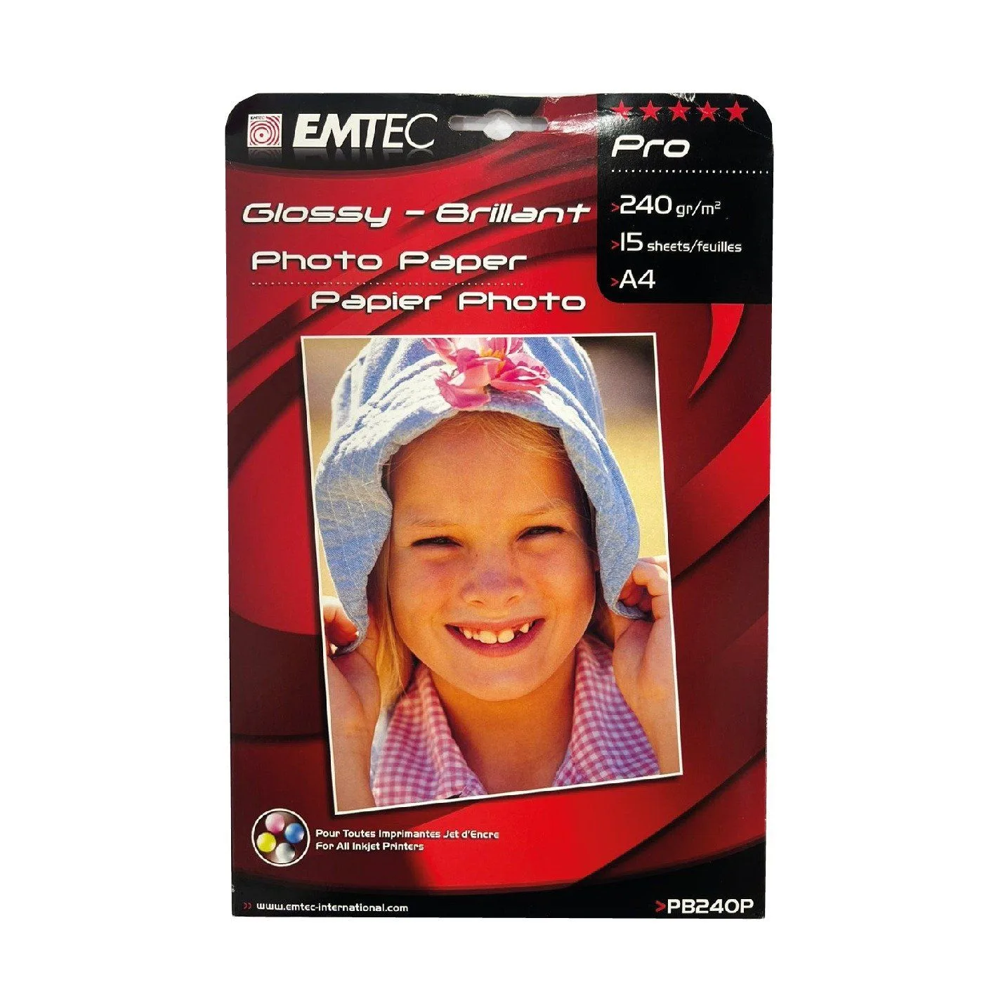 ورق صور EMTEC لامع A4 بوزن 240 غرام - 15 ورقة - PB240P