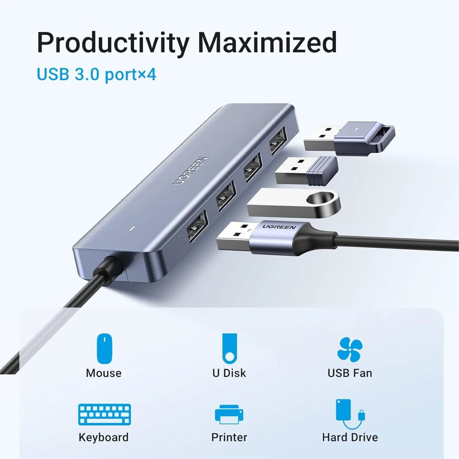 Ugreen USB-C 4-Port USB-A 3.0 Hub - 70336