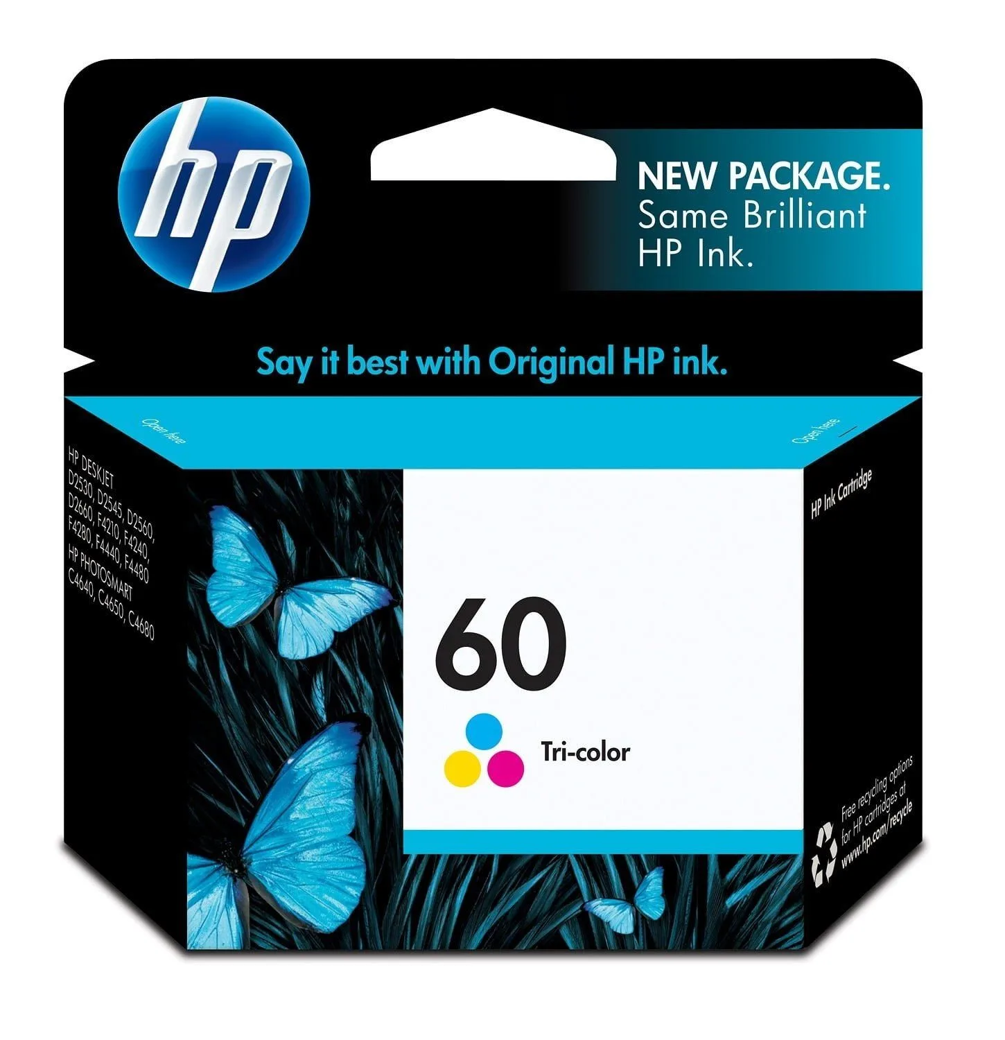 HP 60 Color Original Ink Cartridge - CC640WN