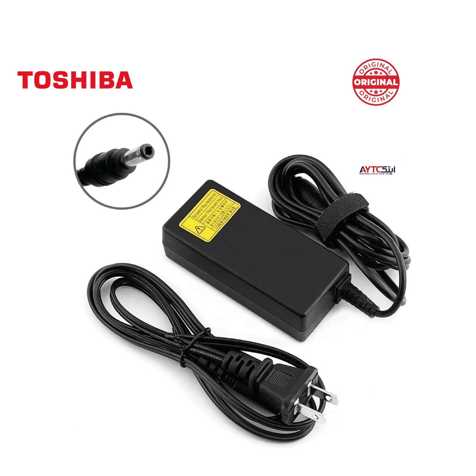 شاحن لابتوب Toshiba أصلي قدرة 90 واط 19 فولت - 4.74/3.42 أمبير / رأس 5.5×2.5 ملم