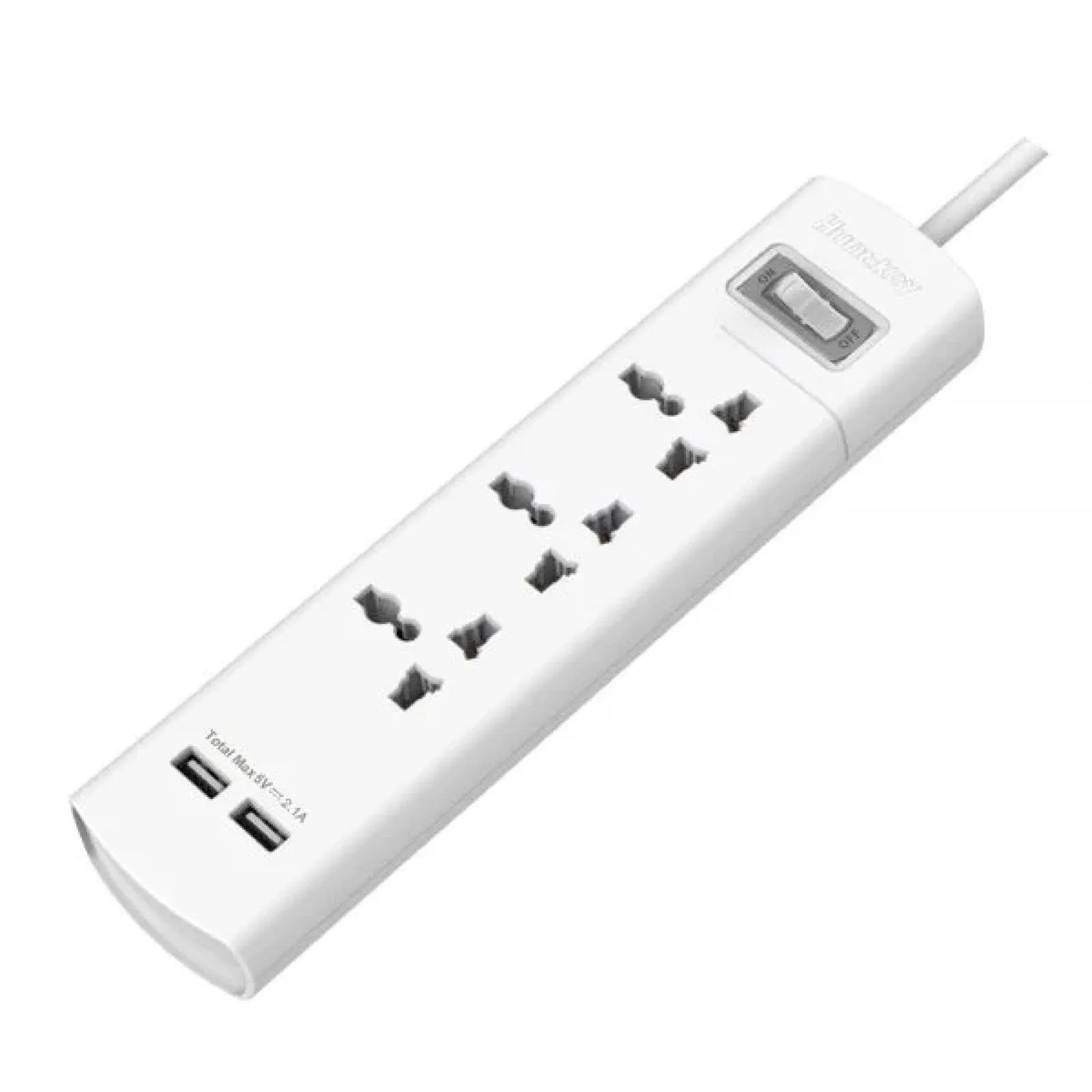 Huntkey SZM307 UK Power Strip 3-Universal Socket 10A, 2 USB-A – 1.5m Length