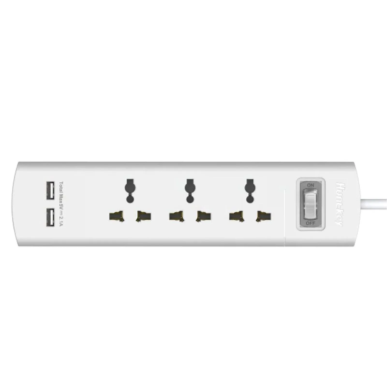 Huntkey SZM307 UK Power Strip 3-Universal Socket 10A, 2 USB-A – 1.5m Length