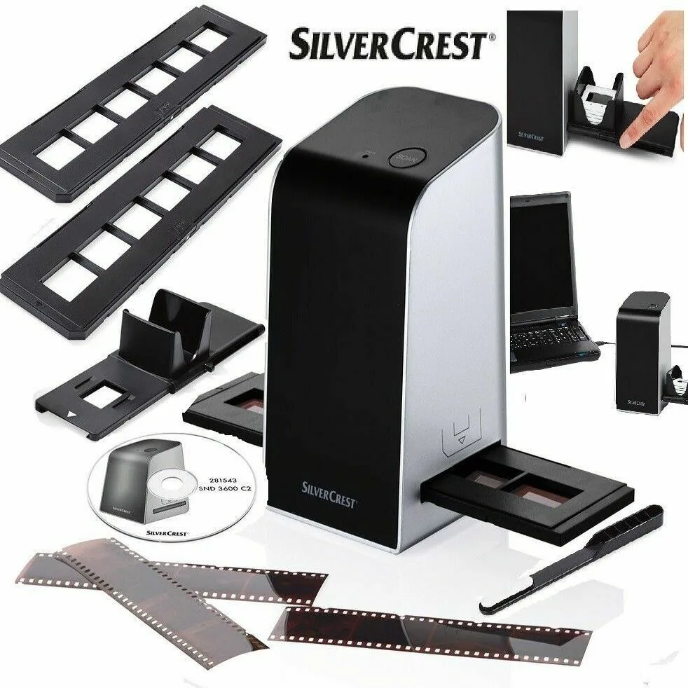 ماسح شرائح ونيجاتيف Silvercrest SND 3600 D3 بدقة 1800 DPI بمنفذ USB