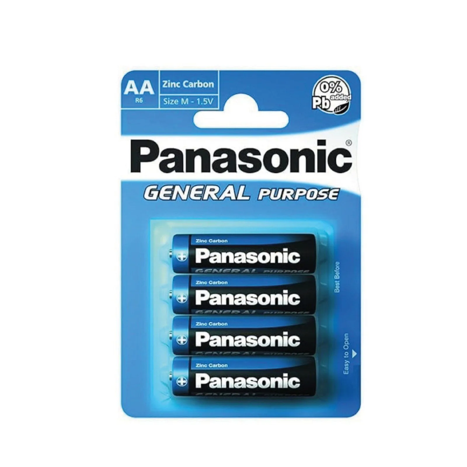 بطاريات Panasonic للاستخدام العام حجم AA بجهد 1.5 فولت - عبوة 4 قطع