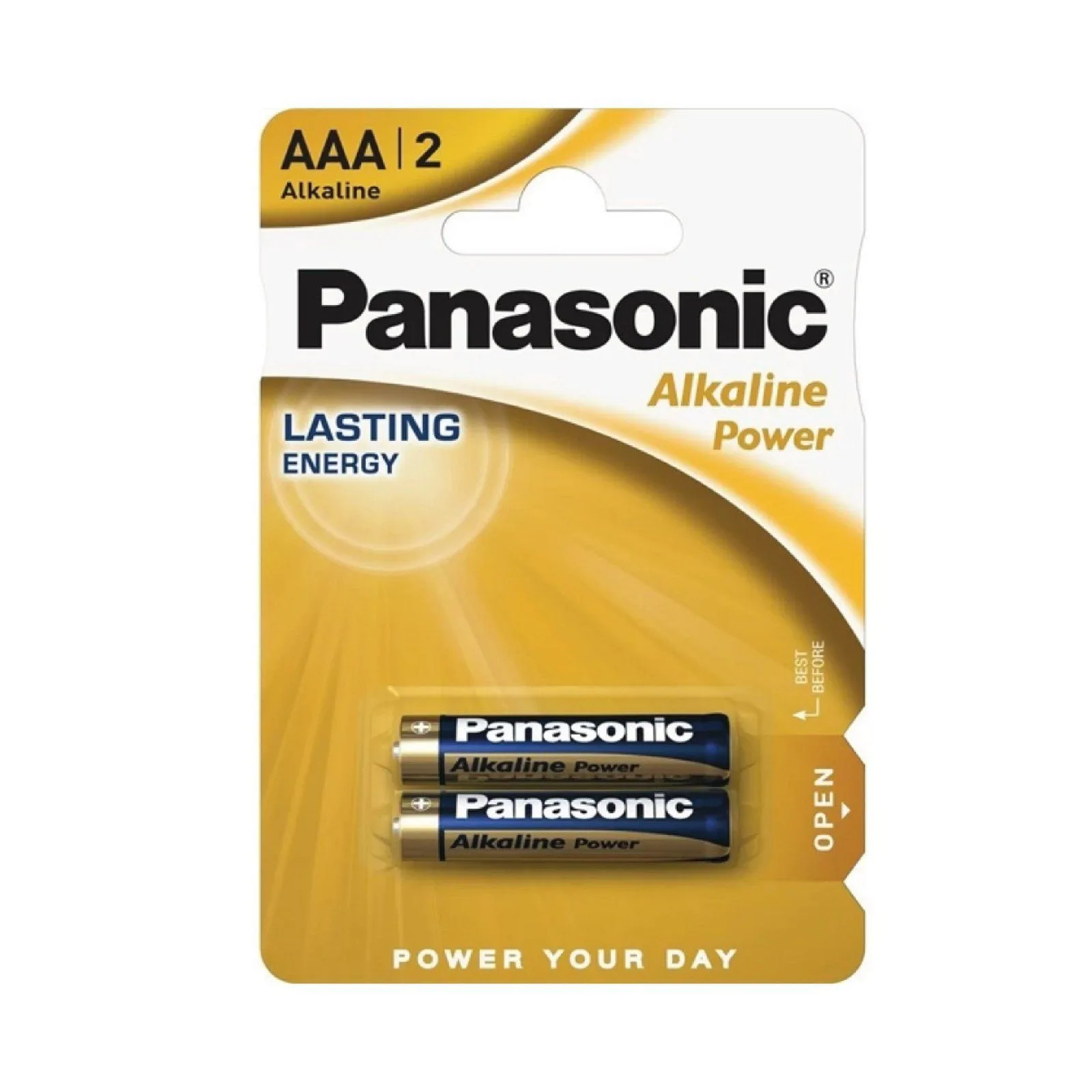 بطاريات Panasonic Alkaline Power حجم AAA بجهد 1.5 فولت - عبوة قطعتين