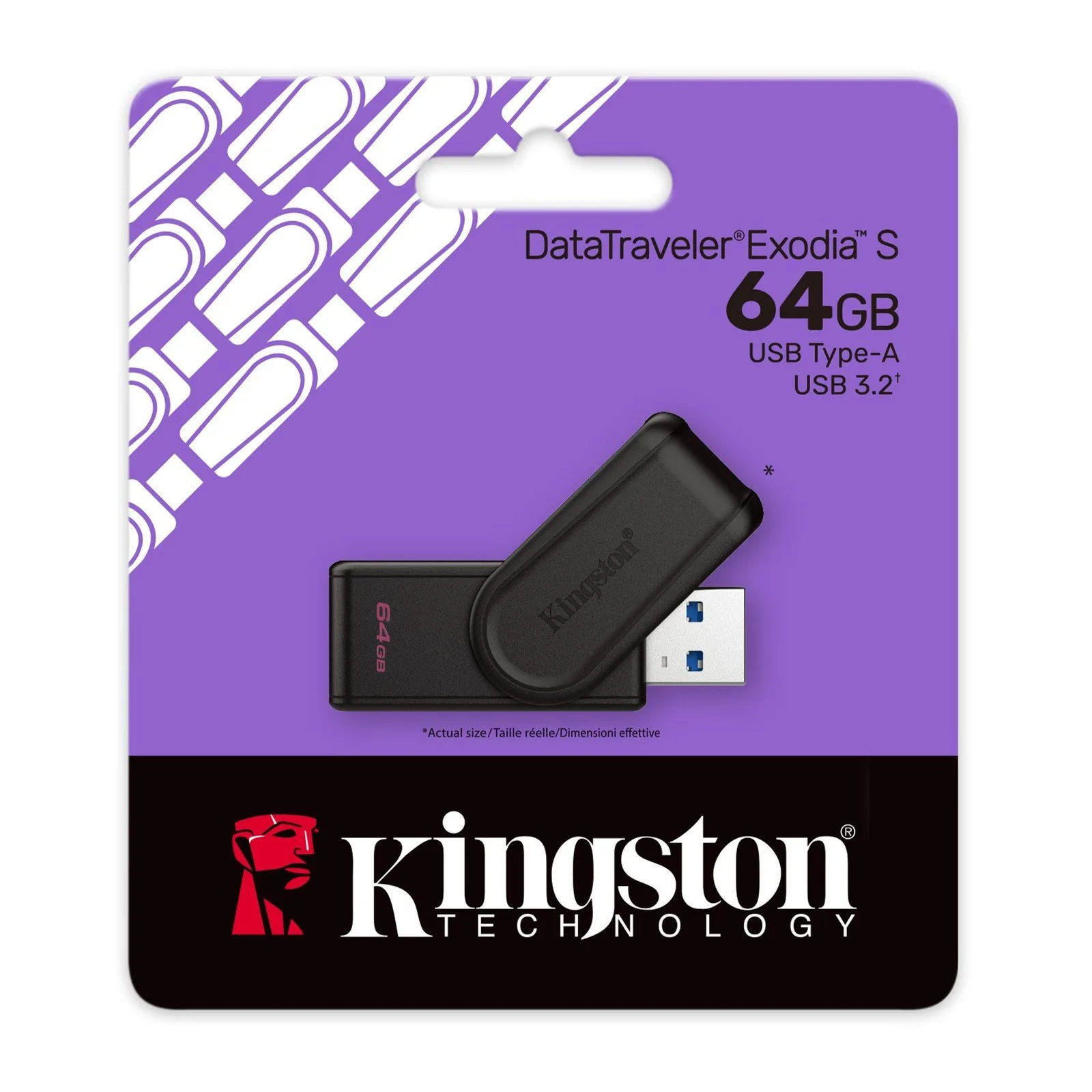 Kingston 64GB DataTraveler® Exodia™ S USB A 3.2 Gen 1 Flash Drive
