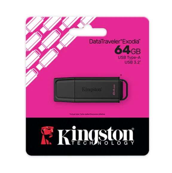Kingston 64GB DataTraveler® Exodia™ G2 USB A 3.2 Gen 1 Flash Drive